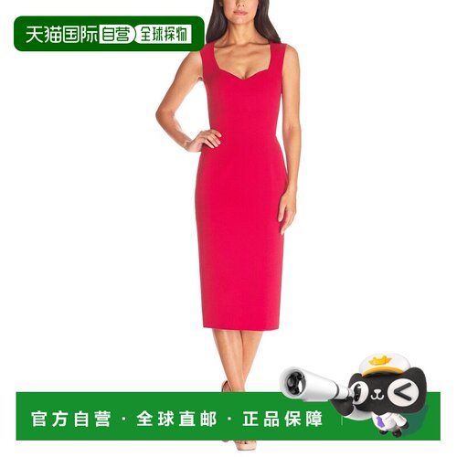 自营Dress The Population Elle Midi Dress - red 美国奥莱直发