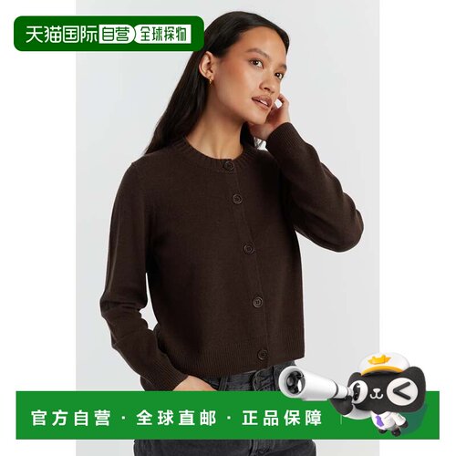 自营chinti & parkerChocolate Wool-Cashmere Crew Neck Cardiga