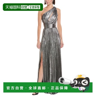 Lame Metallic One Shoulder 美国 自营Marchesa silver Notte