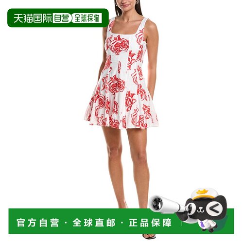 自营Milly Ariel Rose Embroidery Mini Dress - red 美国奥莱直