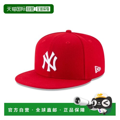 自营new era纽约洋基队基本猩红色950 Snapback帽子-红色 美国奥