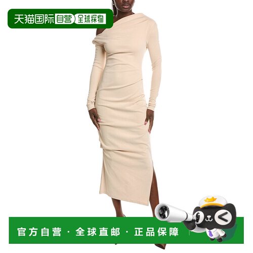 自营PARIS GEORGIA Manahou Midi连衣裙-白色 美国奥莱直发