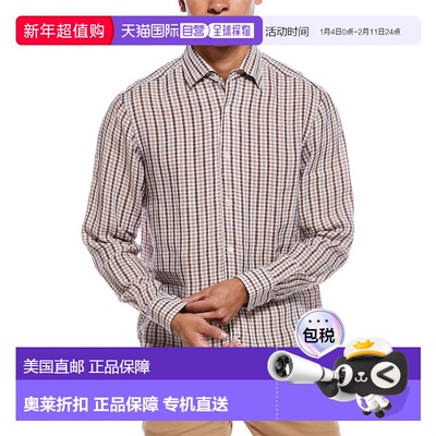 自营Robert Talbott Morgan Check Linen Shirt - orange 美国奥