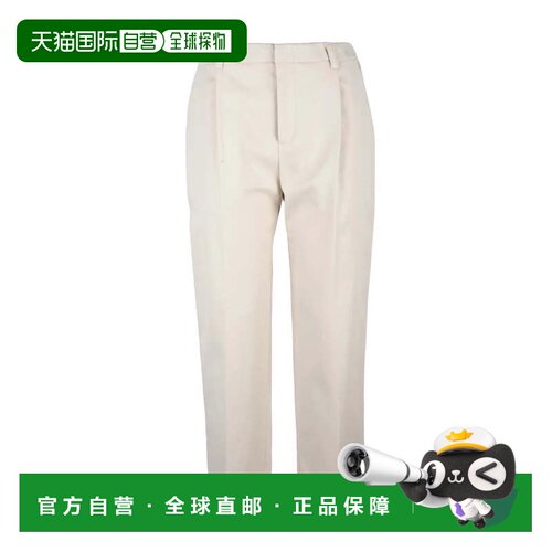 自营brunello cucinelliCropped White Trousers with Tailored F