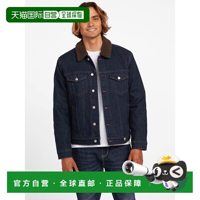 自营guessBraun Sherpa Lined Denim Jacket - noir/gemstone was