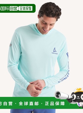自营 Nautica 男式 Nautica Otf 长袖连帽套头衫 - 冰蓝色 美国奥