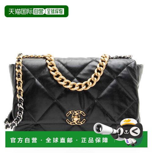 自营Chanel Lambskin 19 Maxi Flap Shoulder Bag - black 美国奥