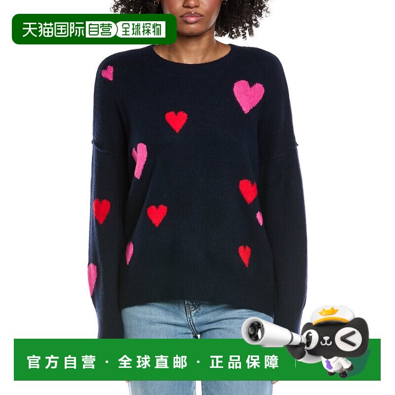 自营CeCe Heart Pattern Sweater - Navy 毛衣美国直发奥莱