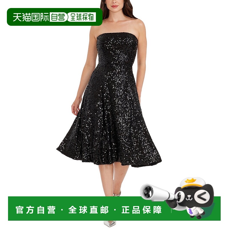 自营Dress The Population Ruby A-Line Dress - jet black 美国