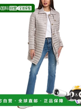 自营 Via Spiga绗缝风衣-灰色 美国奥莱直发