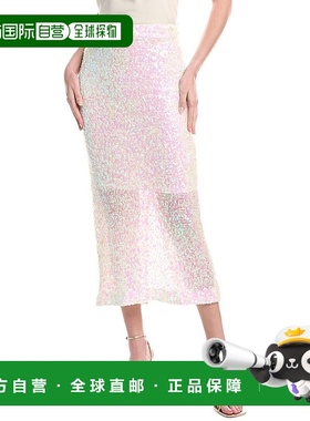 自营 endless rose无尽玫瑰亮片长裙-白色 美国奥莱直发半身裙