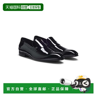 自营bossPenny loafers in patent faux leather - black 美国奥