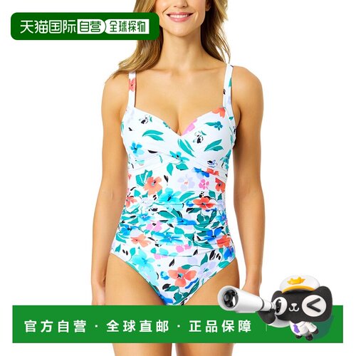 自营Anne Cole Draper单片式前钢绞线泳衣 美国奥莱直发
