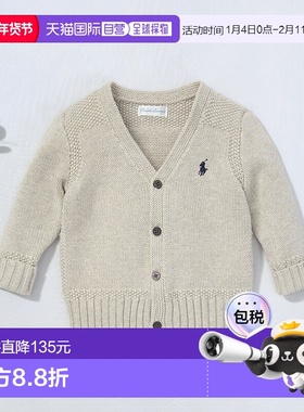 1h可退 【美国直邮】Polo Ralph Lauren 男婴纯棉V领针织开衫 童