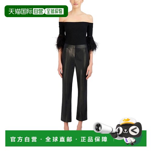 自营 bcbgmaxazria九分喇叭裤 - 黑色 美国奥莱直发直筒裤