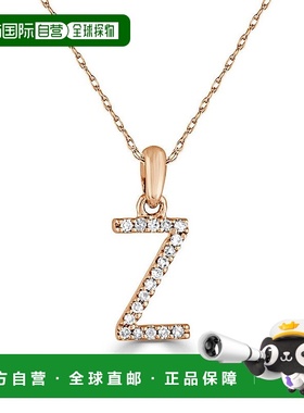 自营 sabrina14k 玫瑰金和钻石初始项链 - 玫瑰 z 美国奥莱直发