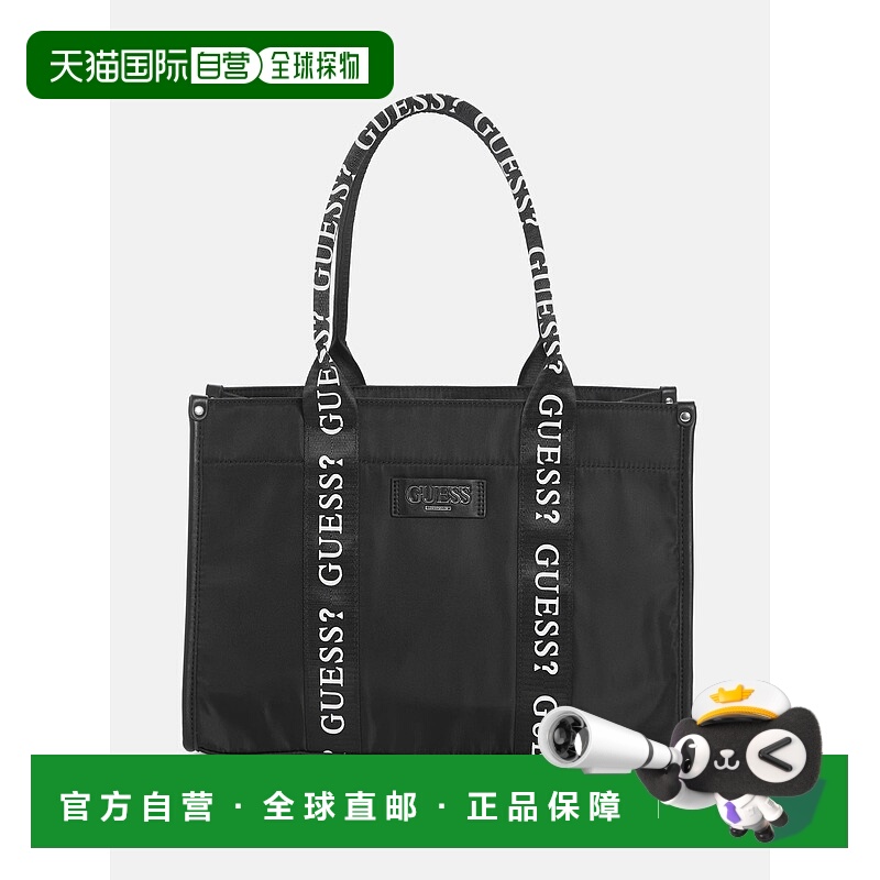 自营guessNylon Tote - black snakeskin 美国奥莱直发