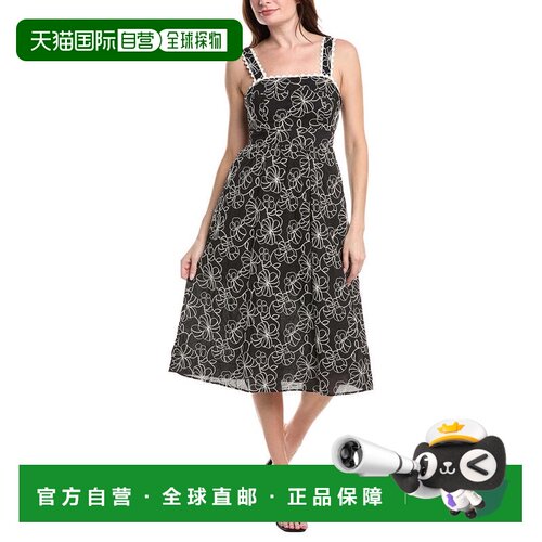 自营Sam Edelman Floral A-Line Dress - black 美国奥莱直发