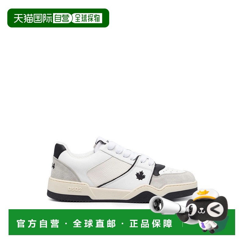 自营 dsquared2Spiker Leaf标志运动鞋-白色 美国奥莱直发