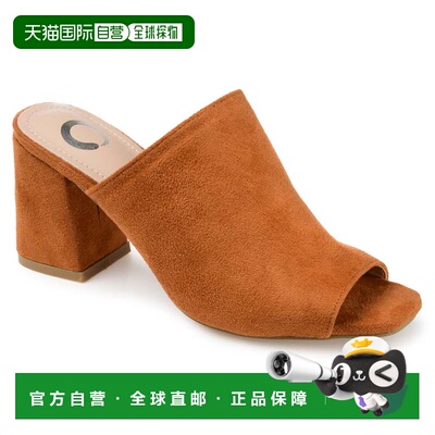 自营Journee Collection 女式宽幅 Adelaide 拖鞋 - 驼色 美国奥