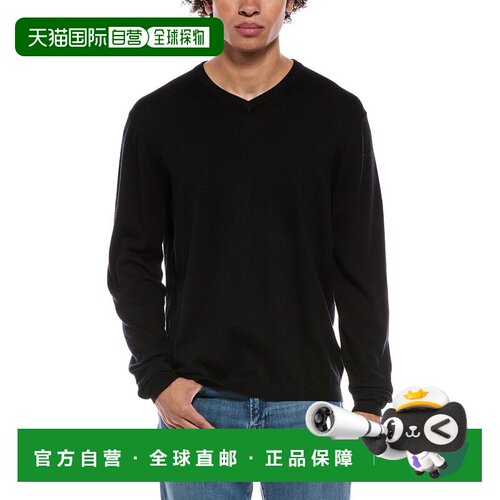自营weatherproof vintage防风雨复古羊绒混纺v领毛衣-黑色 美国