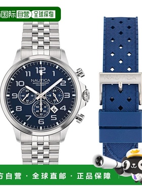 自营Nautica Mens Nct Blue Ocean Stainless Steel Chronograph