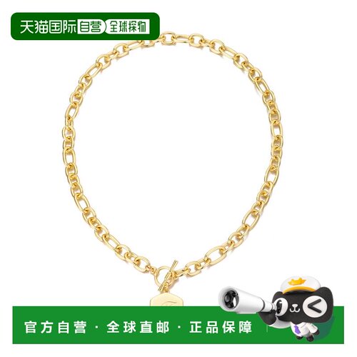 自营adornia14k Gold Plated Monogram Initial Chunky Toggle Ne