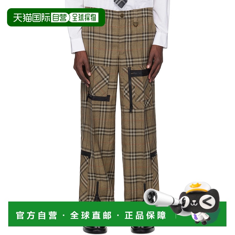 1h可退 香港直邮潮奢 Burberry 巴宝莉 男士 棕色 Check Silk Ble