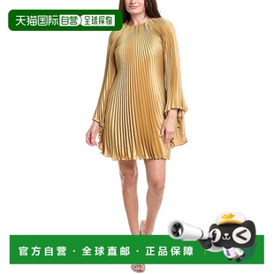 金色 Ruiz褶皱鸡尾酒会礼服 美国奥莱直发连衣裙 Rene 自营