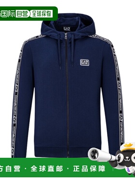 自营 EA7 Emporio Armani 藏青色徽标连帽休闲外套 3LPM40PJ05Z05