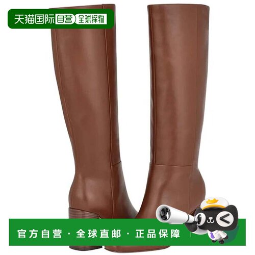 自营Calvin Klein Arista Boots Womens Brown Leather Block Hee