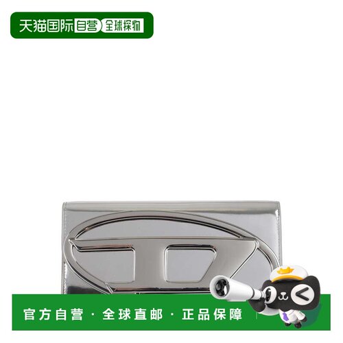 自营diesel1Dr Wallet Strap Bag - silver 美国奥莱直发钱包