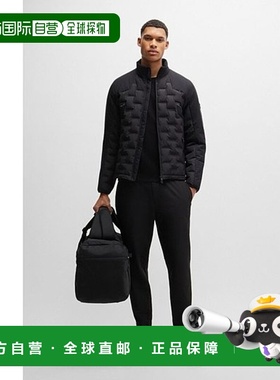 自营 bossInterlock-cotton sweatshirt with logo detail and cr