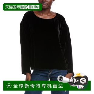 黑色 自营 费舍尔芭蕾舞领丝绒上衣 fisher艾琳 美国奥莱 eileen