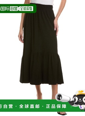 自营Project Social T Nara纹理褶边裙-黑色 美国奥莱直发