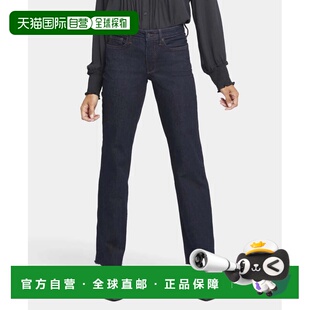 自营NYDJ Jeans Women's Navy Blue Denim Mid Rise Frayed Hem R