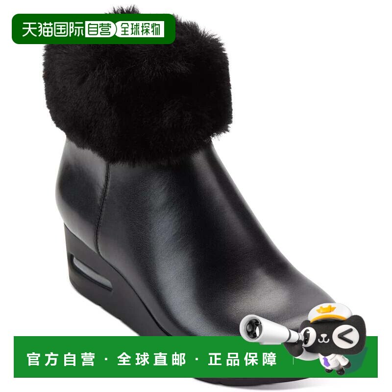 自营Dkny Nadra K3279020 Boots Women's Black Leather Wedge He图片