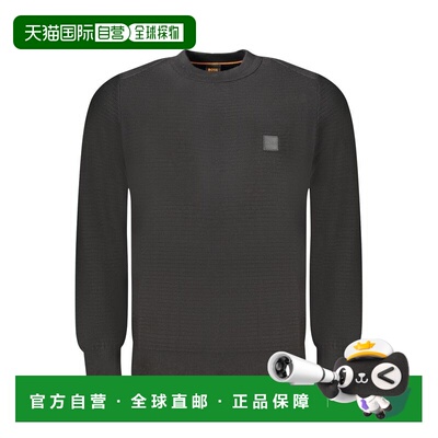 自营Hugo Boss Cotton Men Men's Sweater - black 美国奥莱直发