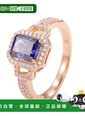 自营Suzy Levian Rose 纯银祖母绿切割蓝色坦桑石粉红色立方氧化