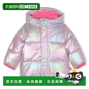 美国奥莱直发 浅粉色 自营 billieblush浅粉色女孩闪亮羽绒服