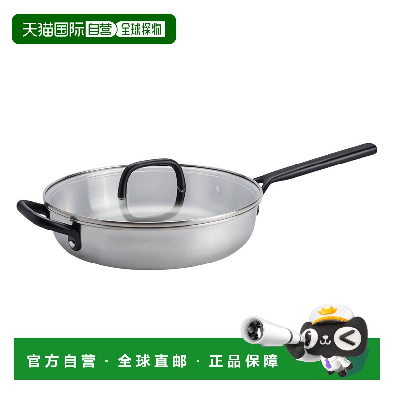自营zwillingZwillle Milano不锈钢4-qt不锈钢炒锅，带辅助手柄和
