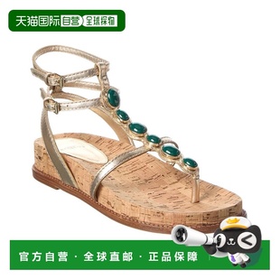 自营Alexandre Birman Jade Leather Sandal - golden 美国奥莱直