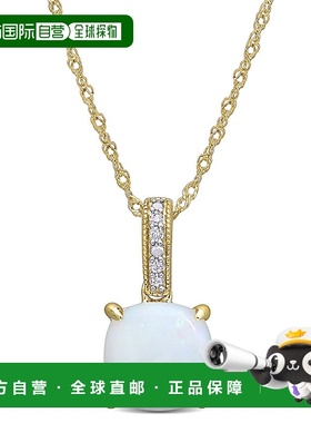 自营 mimi & max1 1/3 CT TGW 10K 金蛋白石和钻石口音锯状滚边吊