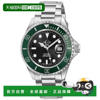 自营GV2 Men's Liguria 316L Stainless Steel Case, Green Bezel