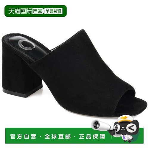 自营Journee Collection 女式宽幅 Adelaide 拖鞋 - 黑色 美国奥