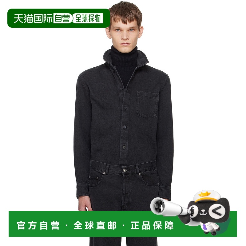 1h可退 香港直邮潮奢 A.P.C. 男士 黑色 Vittorio 牛仔衬衫 COGEX
