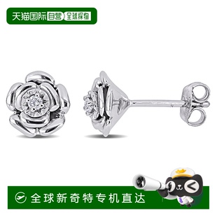 純銀 白色 Max 鉆石花卉耳釘 美國奧萊 自營925 直發(fā) Mimi