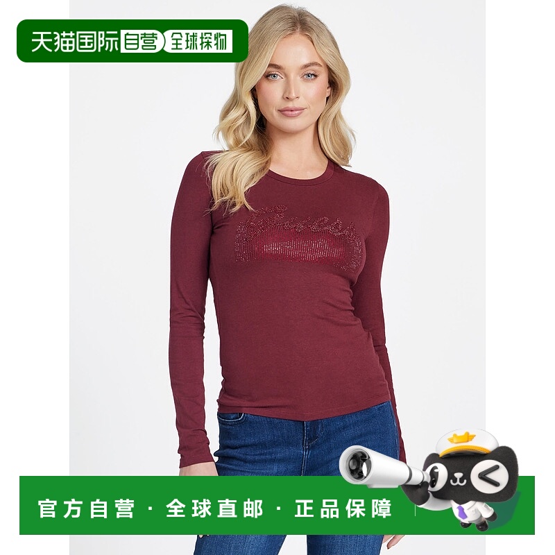 自营guessKyanna标志长袖T恤-娇小西拉 美国奥莱直发