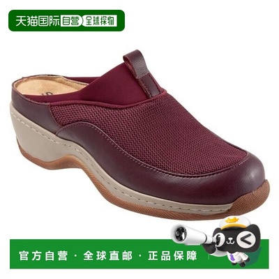 自营 SoftWalk Aberdeen Mule女式10.5勃艮第皮革滑套舒适鞋KHD75