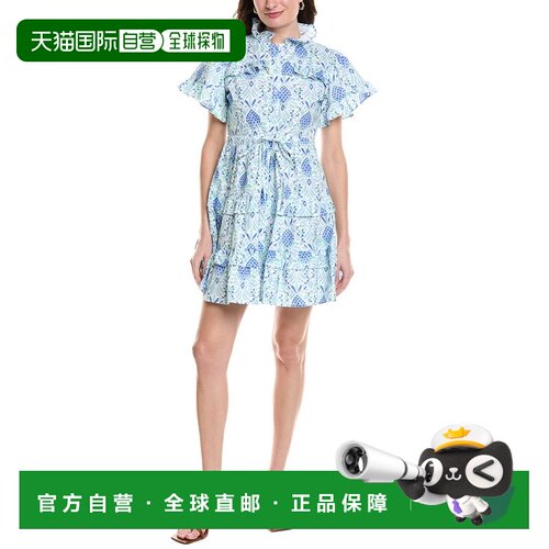 自营Sail to Sable Tiered Mini Dress - blue 美国奥莱直发